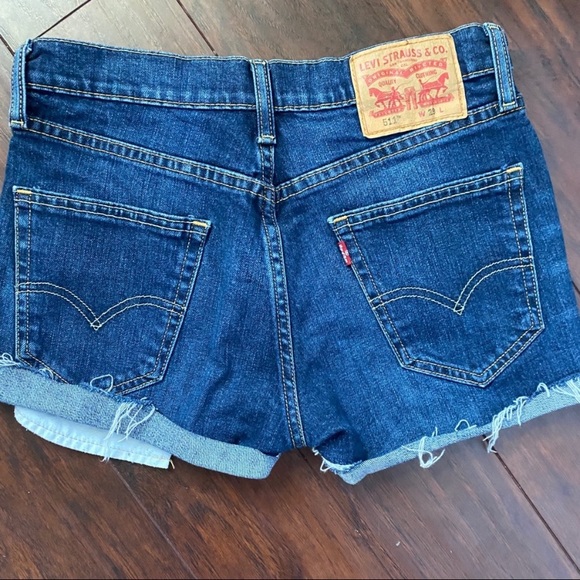 High Waist Levi’s 511 Denim Cut off Shorts sz 29 - Picture 3 of 3